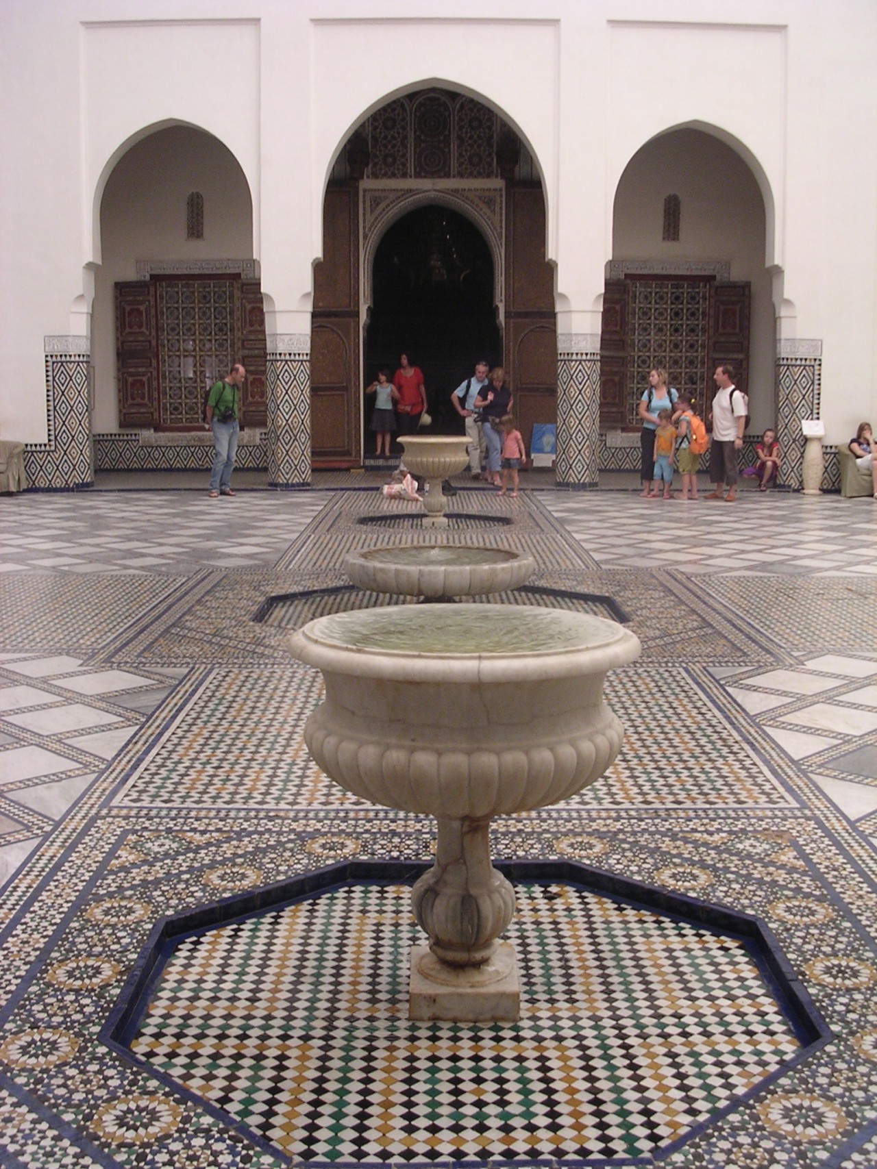 The mosaic courtyard of the Medersa Ben Youssef