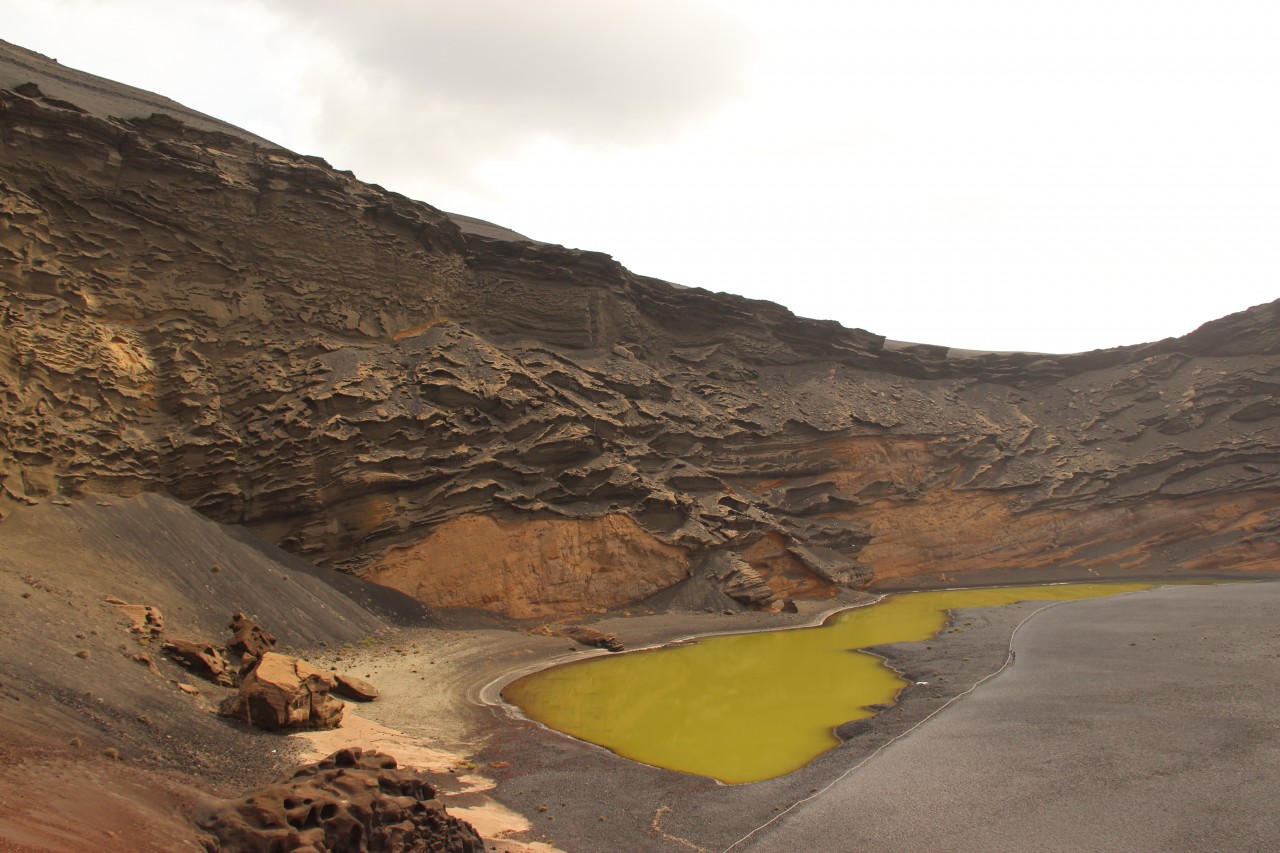 The green volcanic lagoon at El Golfo