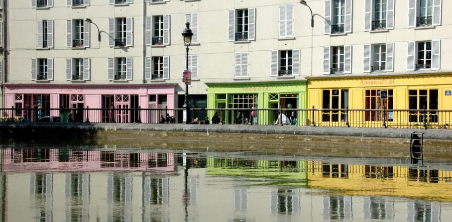 The iron footbridges and plane trees along the Canal Saint-Martin in the 10th arrondissement