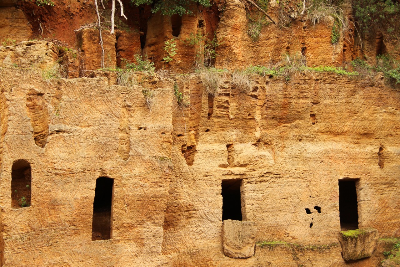 Etruscan tombs at the necropolis of Populonia