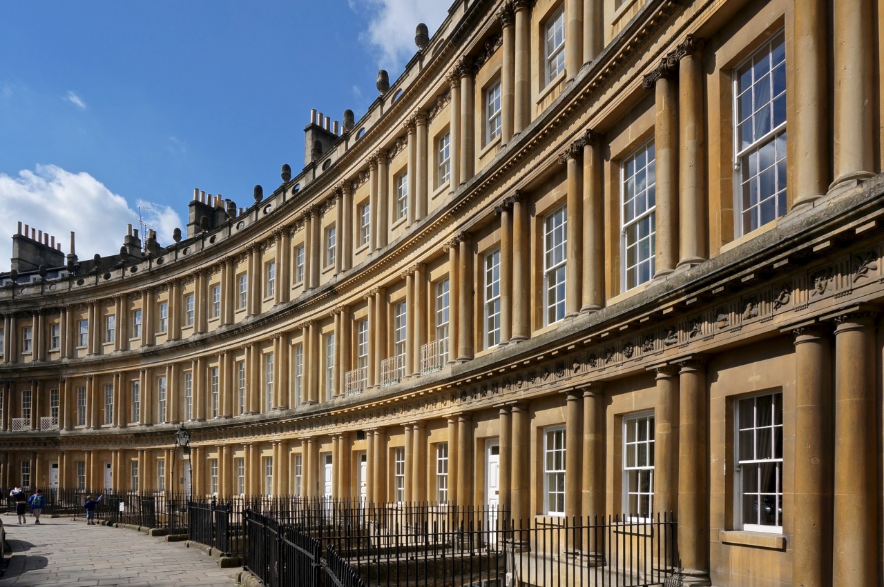 The Georgian townhouses of the Royal Crescent