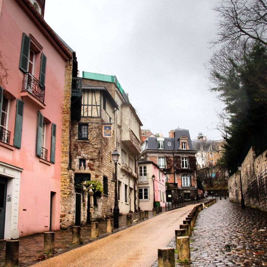 The steep stepped streets of Montmartre in the 18th arrondissement