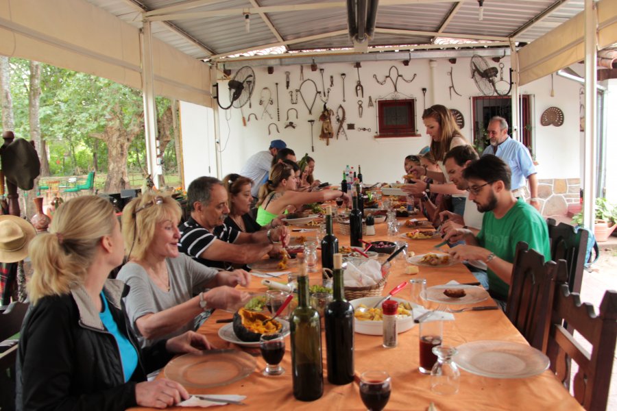 A traditional Argentine asado at the ranch