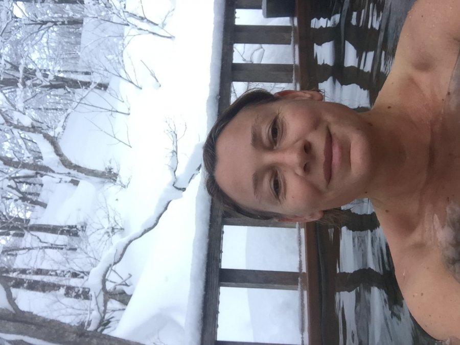 Silvia Moggia Cooling off in the snow between soaks at a winter onsen