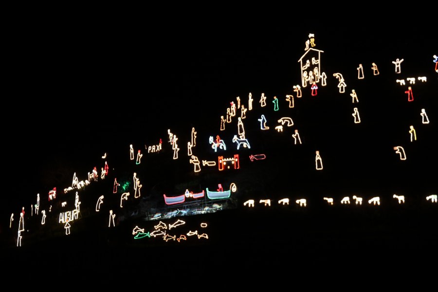 The nativity seen from the church esplanade in Manarola