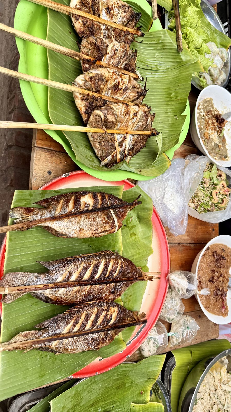 Stalls at the Luang Prabang night market in the town centre