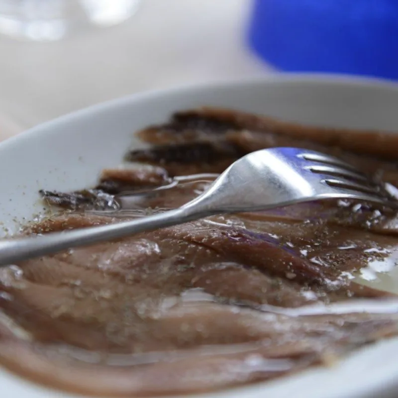 Salted anchovies of Monterosso